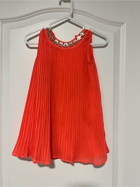 deux par deux Coral Pleated Dress